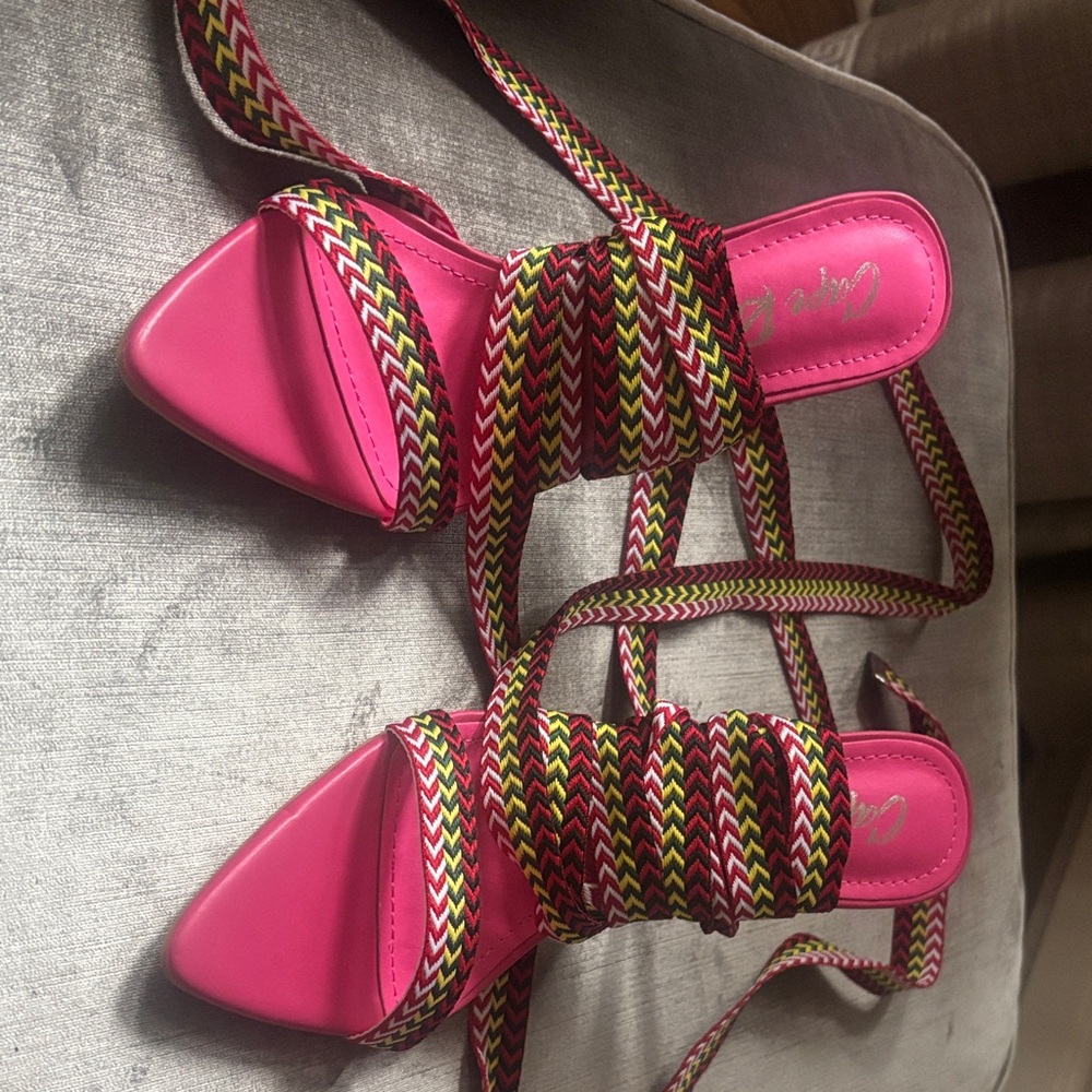 Cape Robbin Multicolor Strappy Sandals